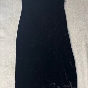 Popular Basics Black Velvet Maxi Dress